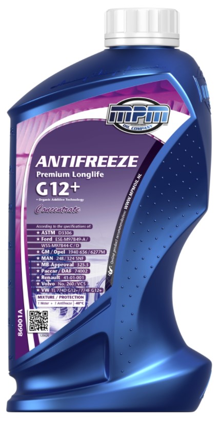 Охолоджувальна рідина MPM G12+, концентрат, рожевий, 1 л (MPM 86001A)